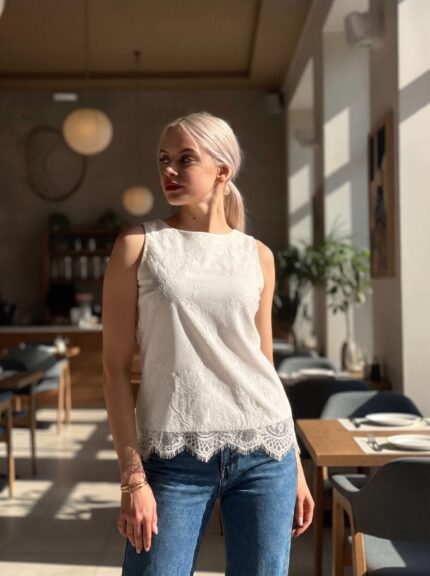 Claire Lace Top / кружевной топ с шифоновым подкладом
